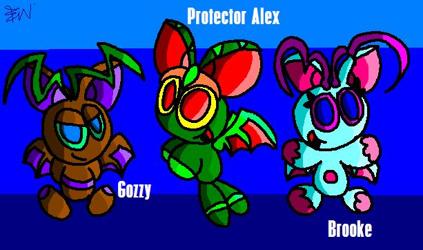 Gozzy, Alex & Brooke as Chao by Edge14