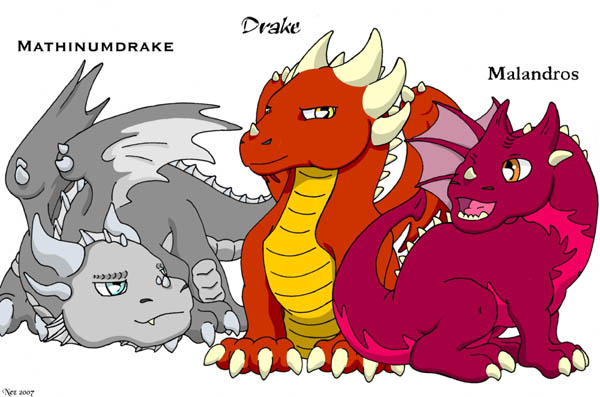 Chibi Dragon Guys by Egyptian_Dragon