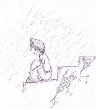 Guy in the rain by Elanor