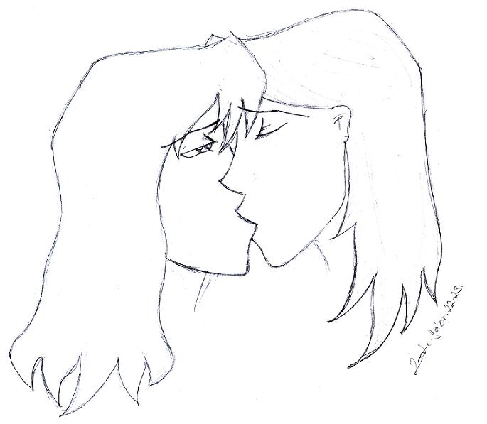 Lestat and Louis kissing by Elanor