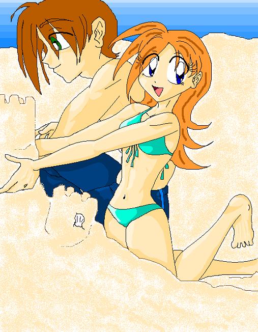 Koki & Miki at the Beach by Elastigirl