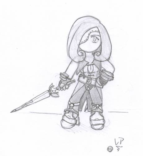 ff9_beate03_chibi (uncolored) by Elfechobit