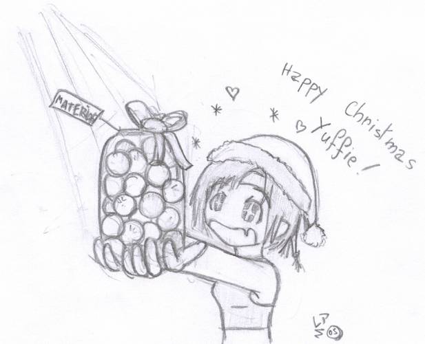 ff7_yuffie01_chibi sd-christmas' present (sketch) by Elfechobit