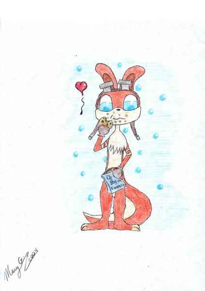 Daxter Haves a Cookie (art trade with MandyPandaa) by ElfyGirl