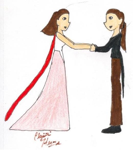 Christina and Rachel as Christine and Raoul by Eliniel