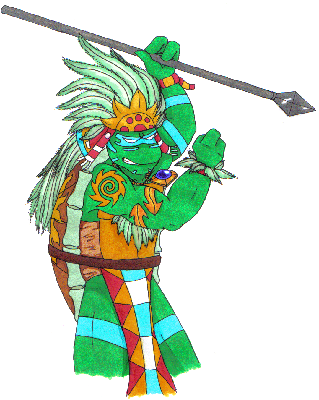 Leo as Huitzilopochtli by Emeraldwolf