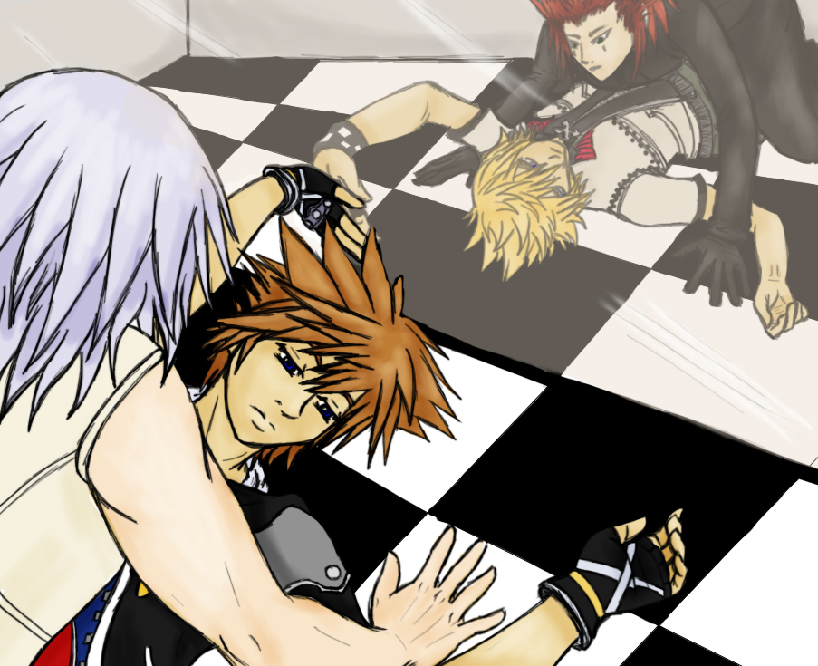 Riku/Sora, Axel/Roxas Mirror by Emeraldwolf