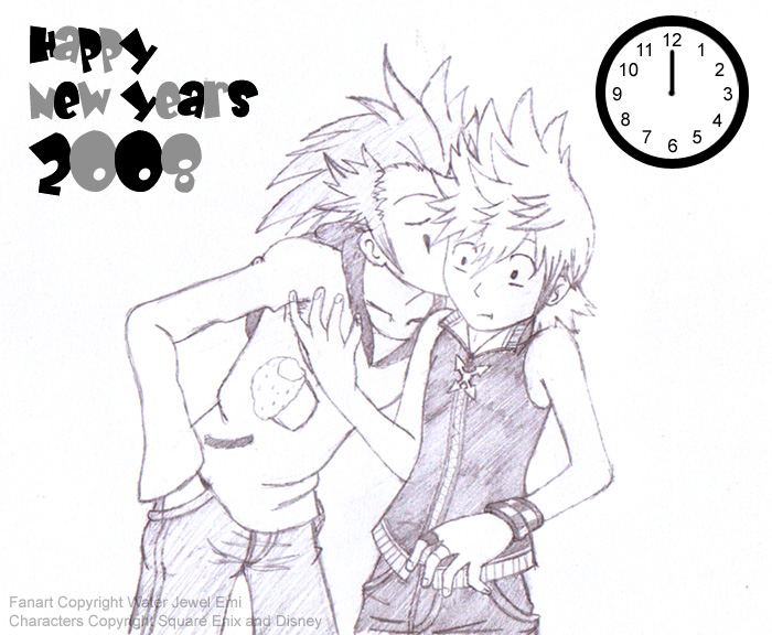 Akuroku - New Year's Kiss by Emi