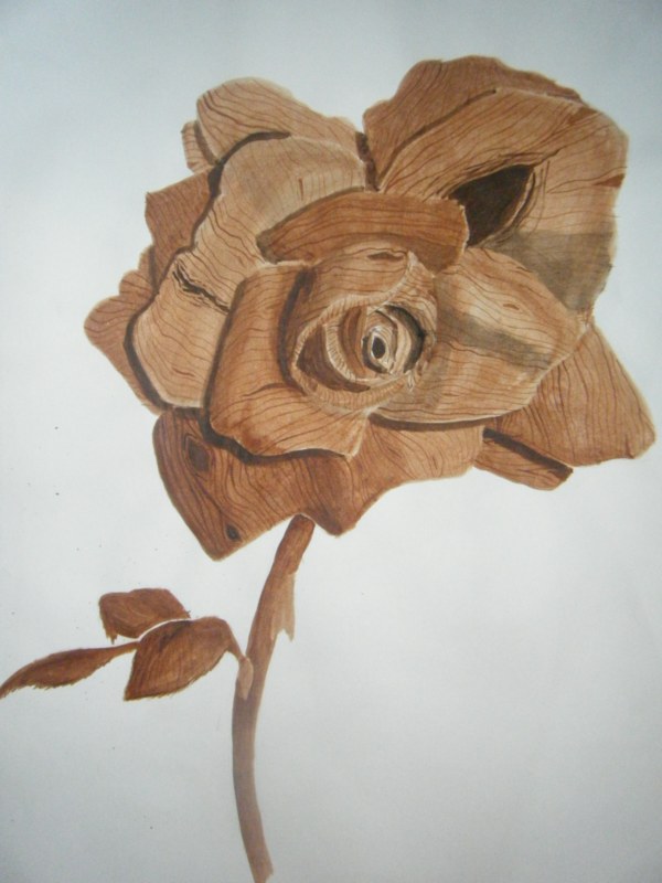 Wooden Rose by EniagmaticSoldier