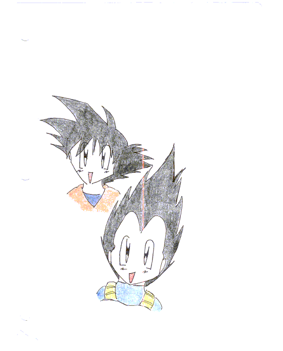 Chibi Veggie and Goku!!! by Epona_the_Horsey