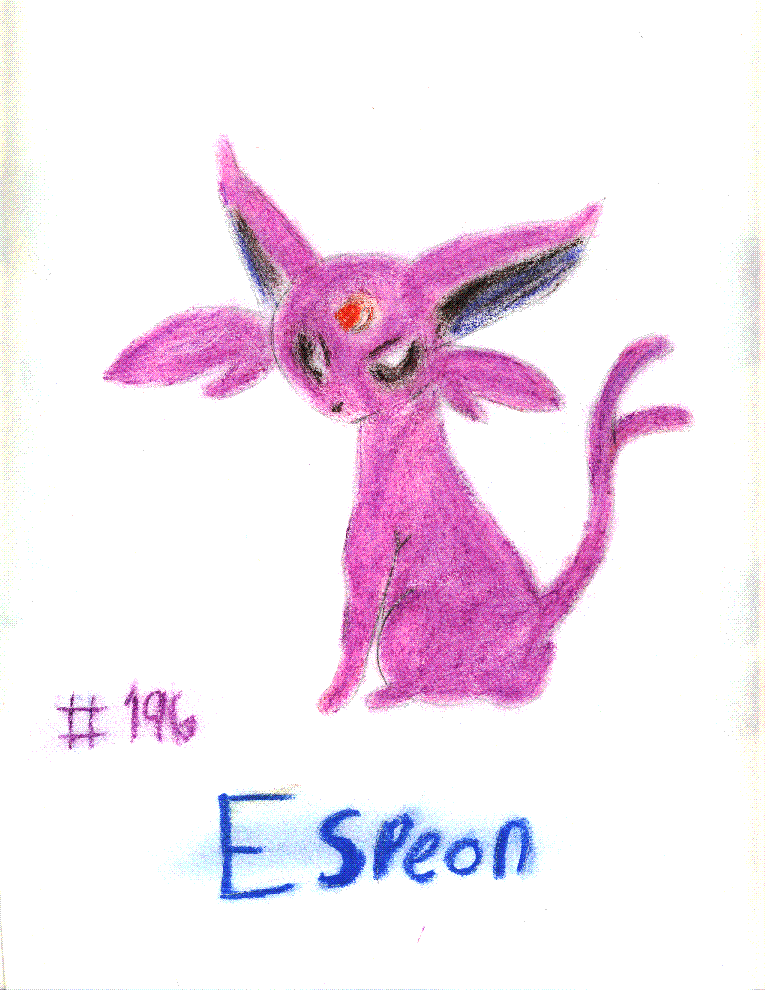 Espeon in Oil Pastel by Espeonmaster
