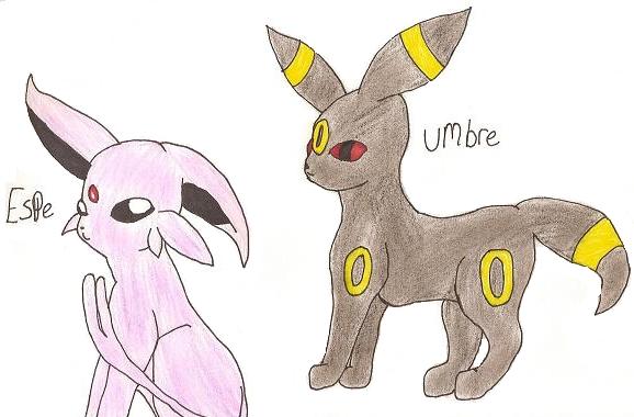 Espeon and Umbreon by Espeonmaster