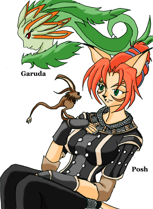 Garuda with beastmaster Mithra by Evalyne