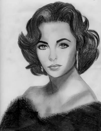 realistic Elizabeth Taylor by EvilBunnySlippers