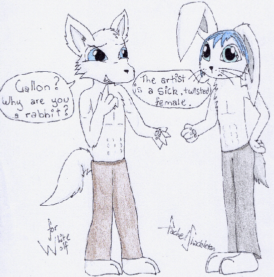 Gallon and Whitewolf - Request for Whitewolf by Evil_killer_bunny