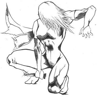 Crouching Kunoichi by Exactlamento