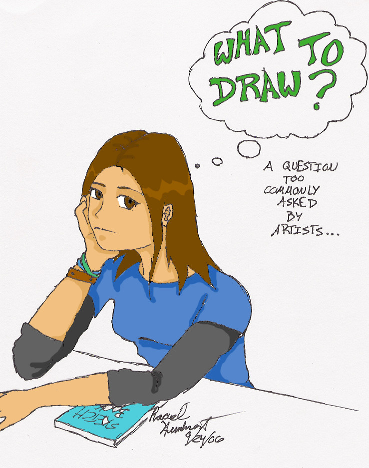 a drawing of Ke-ki thinking of what to draw by eatURmusic