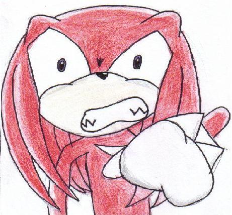 knuckles looking freaked out by echidnafreak