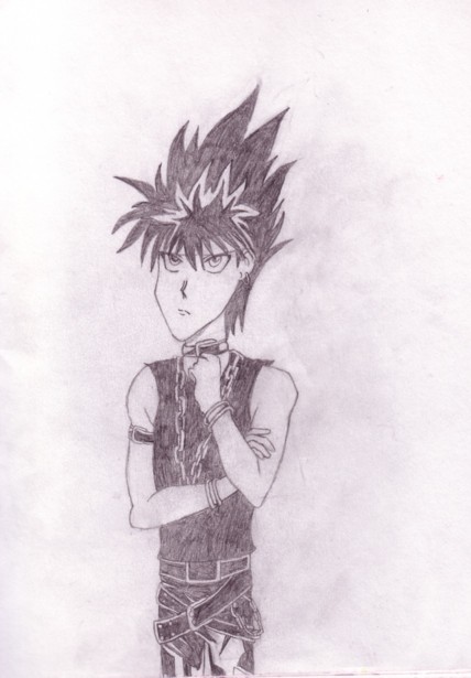 Hiei in Cool Cloths by eclipsedmoongoddess482