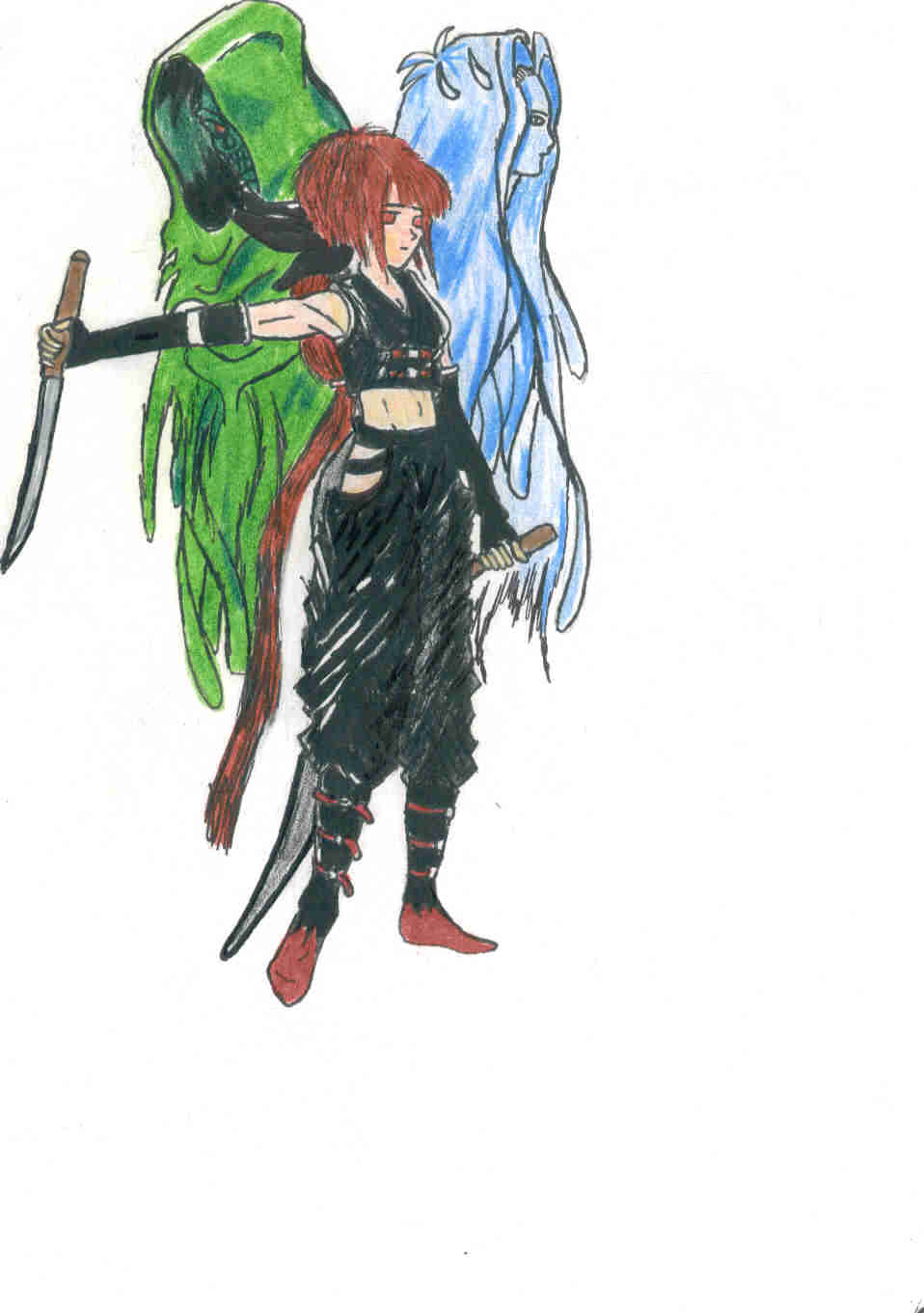 Still Warrior (Kitsune Rei's characters) by egyptainevildemon