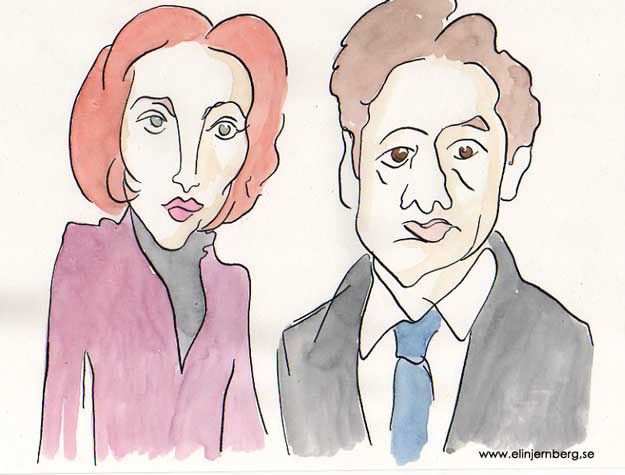 Scully and Mulder by elin