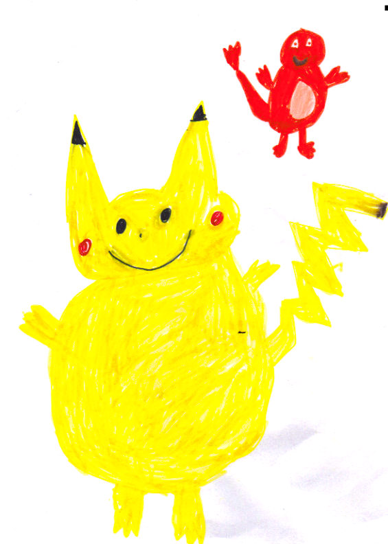 pikachu and charmander, from a 7 year old girl by ell975