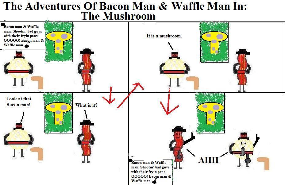 Bacon man and waffle man III by elvisfan123