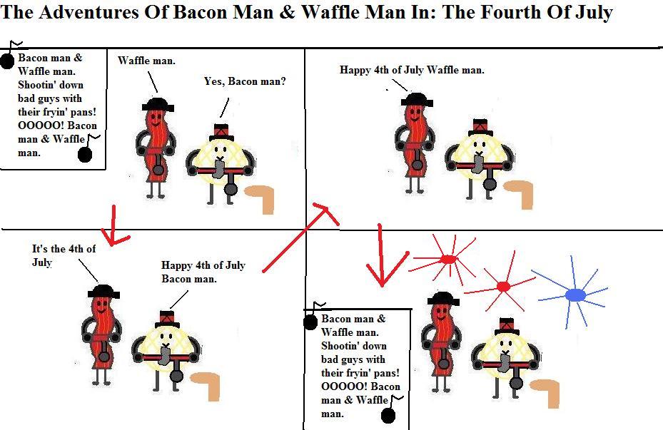 Bacon man and Waffle man IV by elvisfan123
