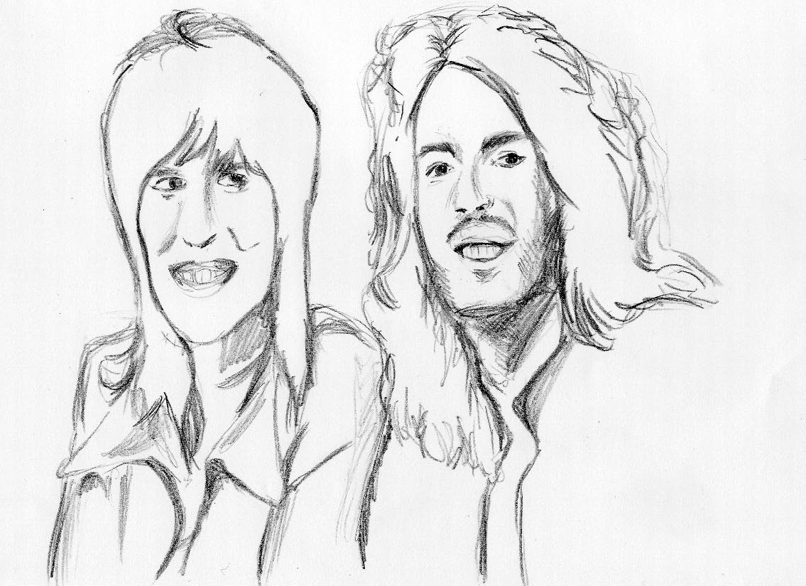 Noel Fielding and Russell Brand--outline by em3042