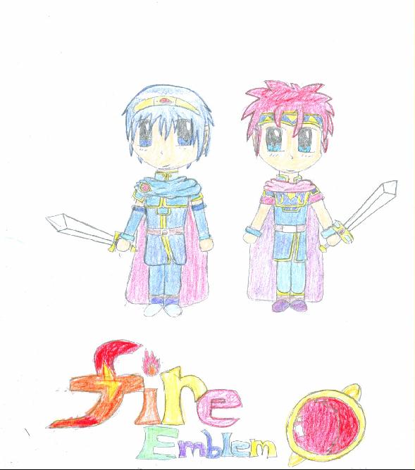 marth and roy chibi by embercmm