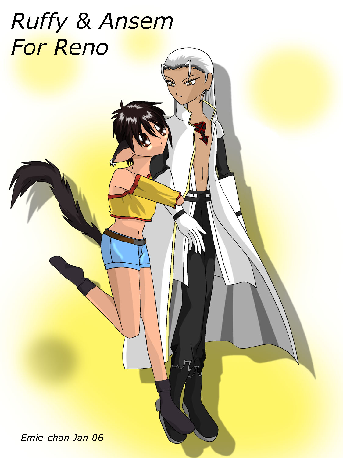 Ruffy and Ansem by emerald_fire2065