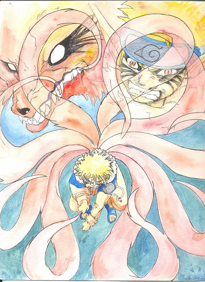 naruto the nine-tails by emi_red