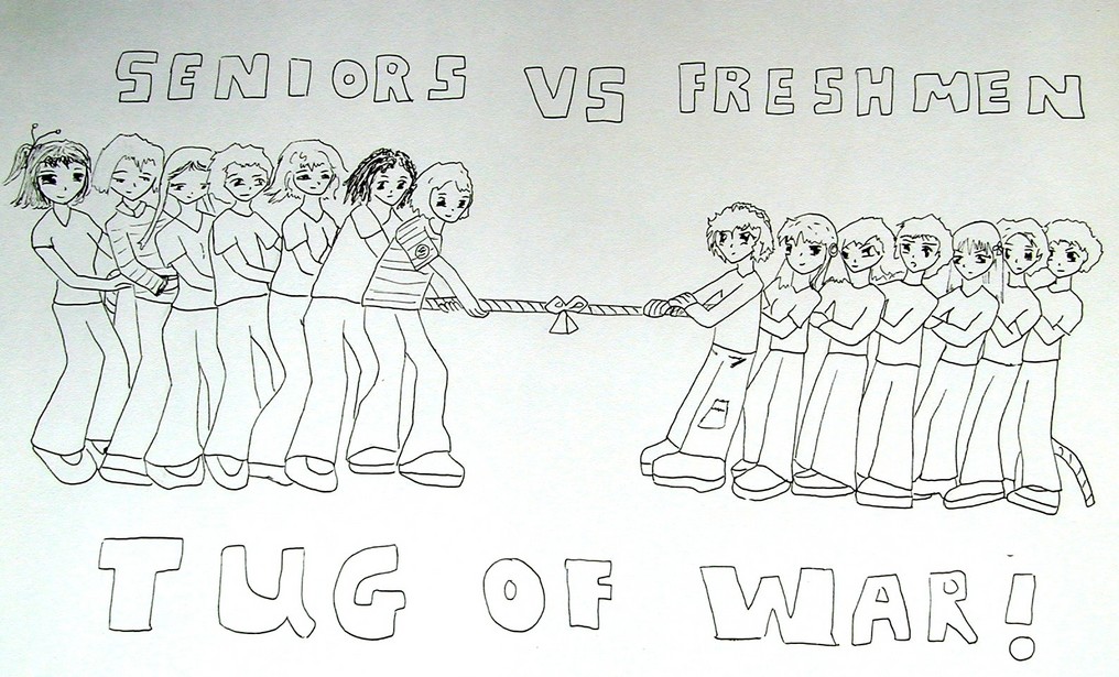 Seniors vs. freshmen in tug of war! by enkeli_kitten