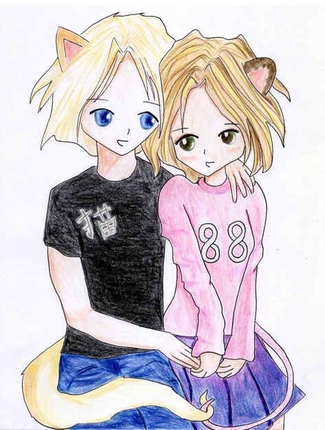 Request for Major_Binx_Fan (cat boy and mouse girl by enkeli_kitten