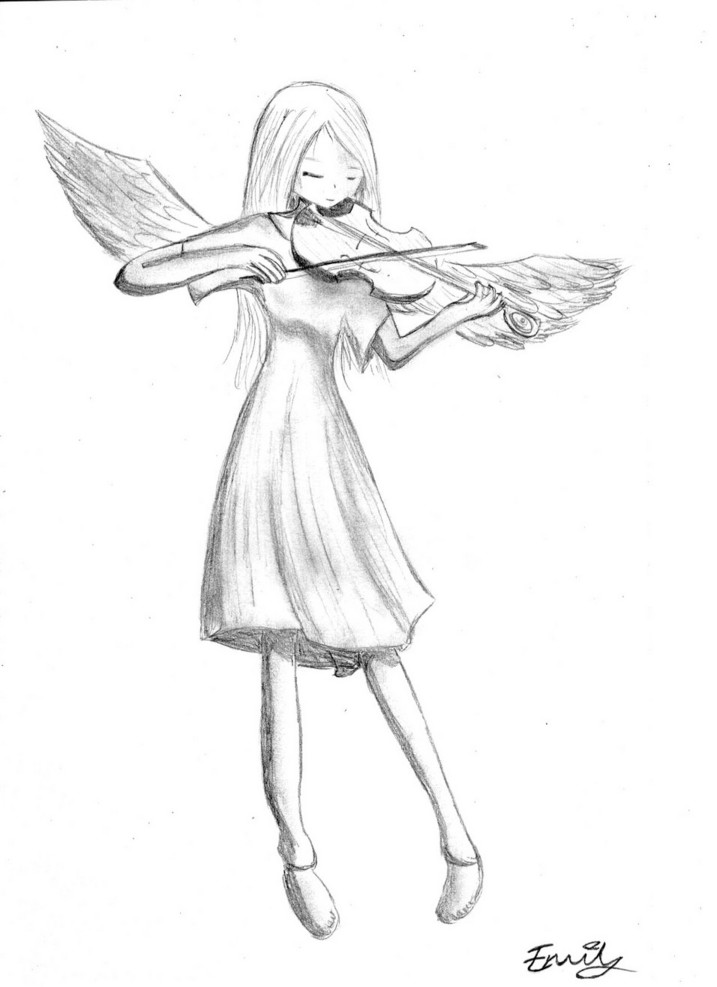 Mieka / angel with a violin by enkeli_kitten