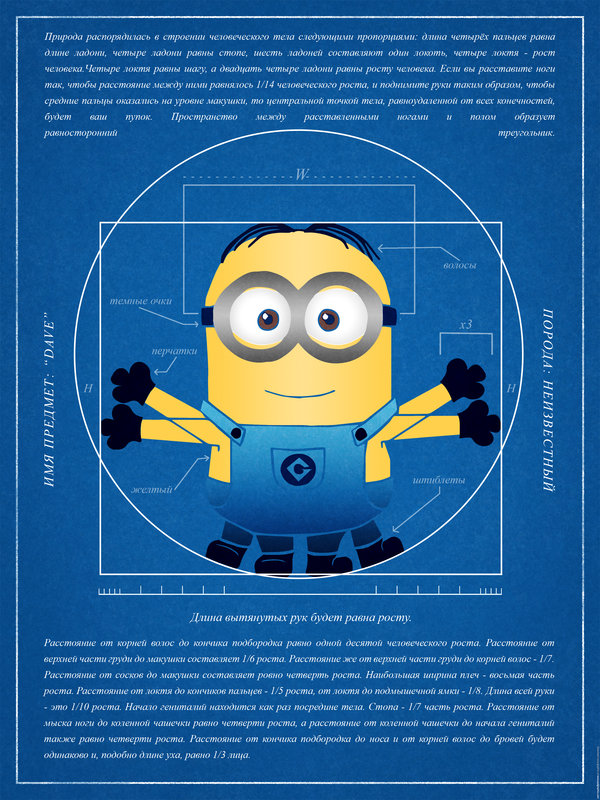 Vitruvian Minion Blueprint by enthousiasme