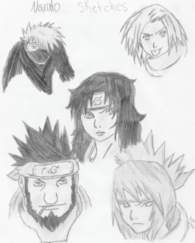 Naruto sketches by eternal_wings15