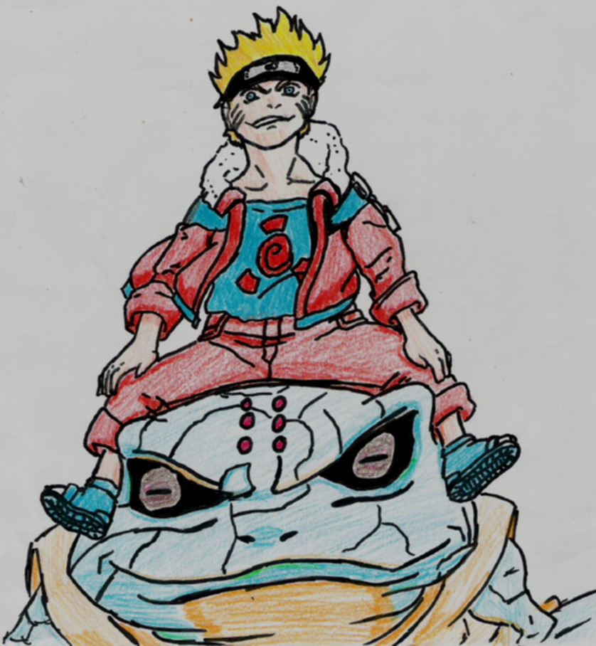 Naruto on a toad by eternal_wings15