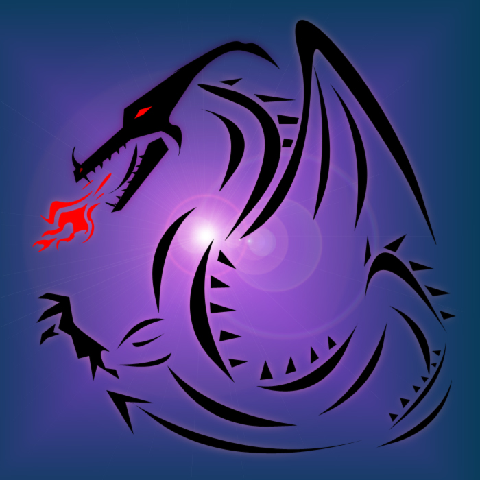 Black dragon stencil by evil within u