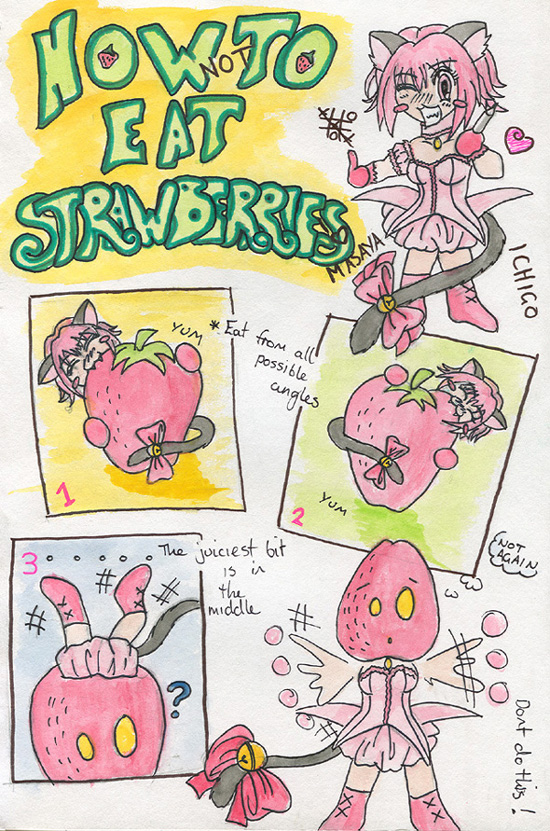 strawberry eating for dummies by evilsnowball7