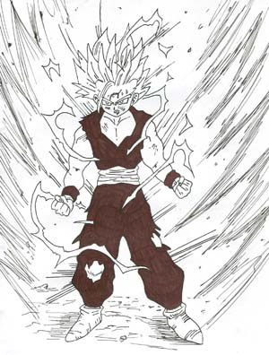 gohan going supersaiyan for michael by evilsnowball7