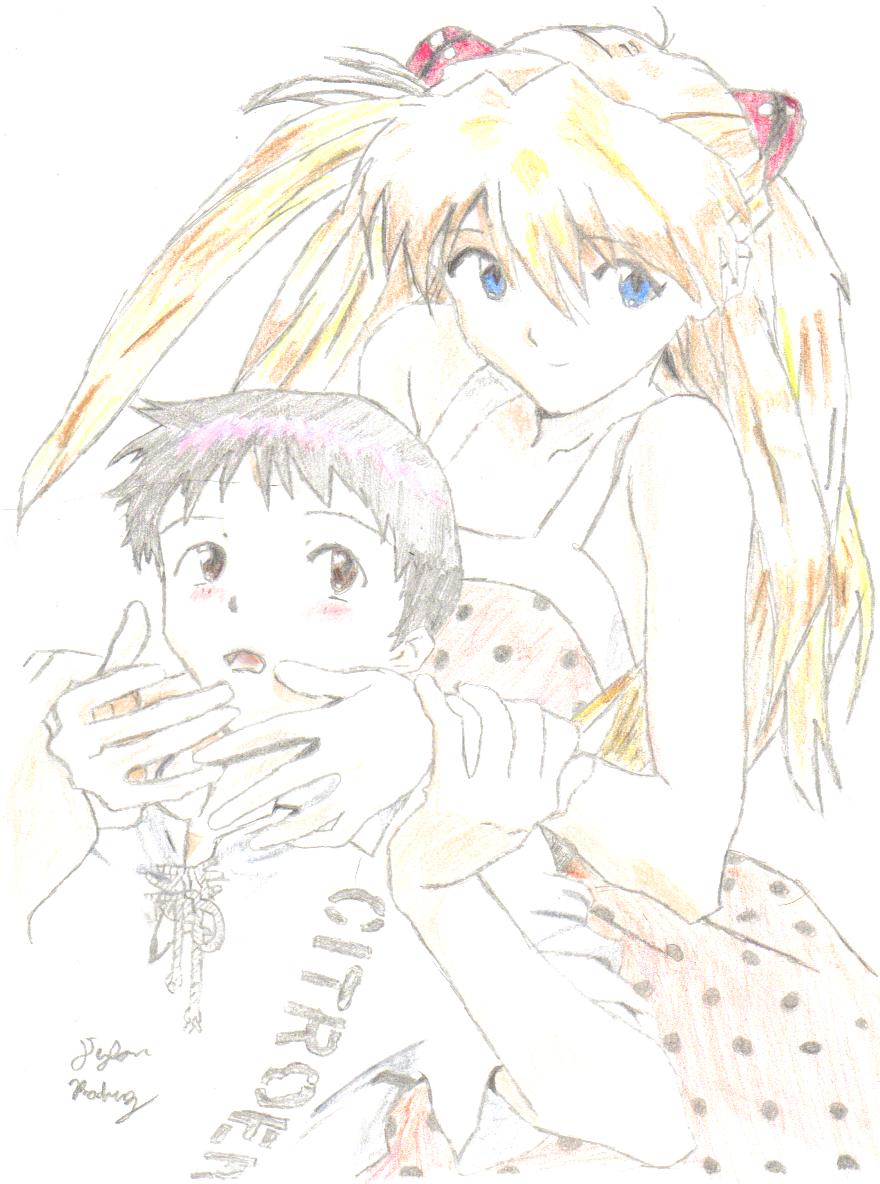 asuka and shinji by FMABOY88
