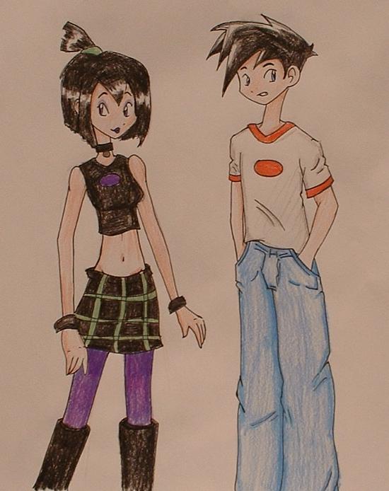 Anime Sam Manson and Danny Fenton (kyute! ^-^) by FNs_Jennyfish