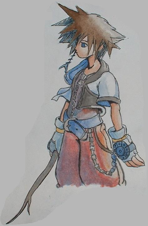 Sora looks out to sea (watercolour) by FNs_Jennyfish