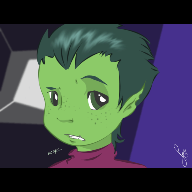 Kiddy Beast Boy - Ooops... by FNs_Jennyfish