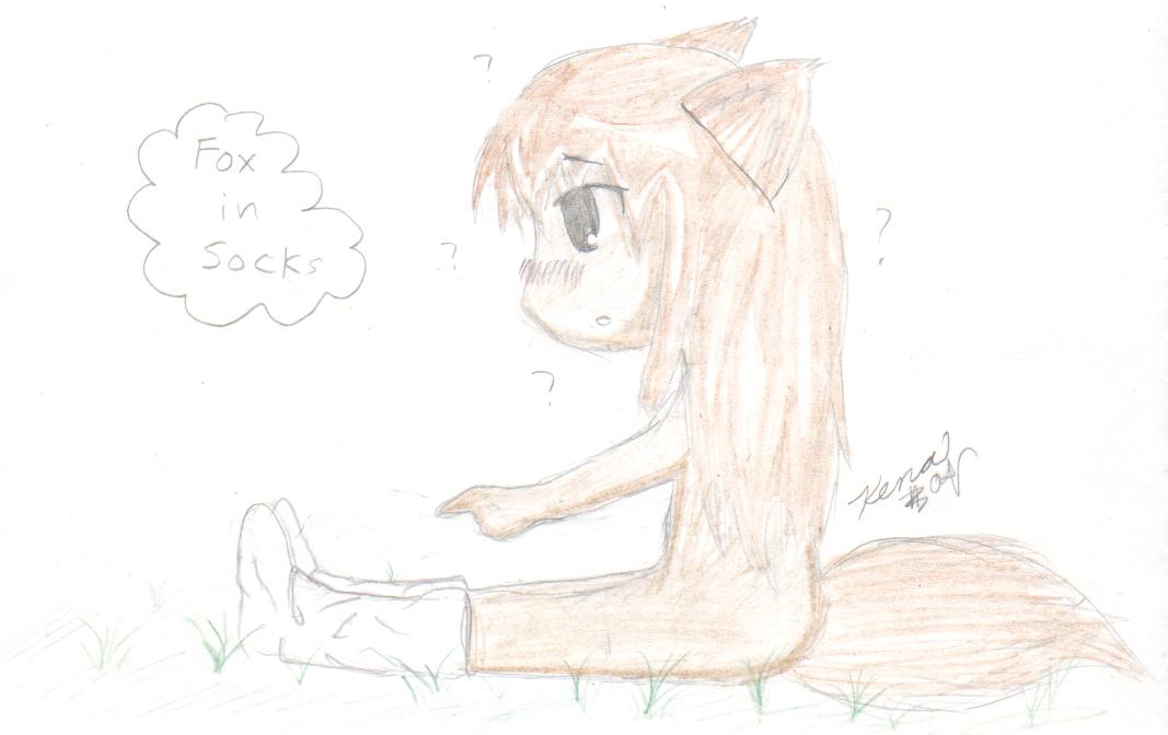 Chibi Fox in Sox by Suess. heh by Fae