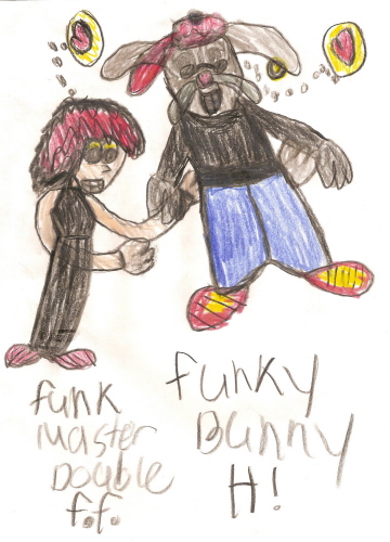 Funky Bunny H! And Frankie by Falconlobo