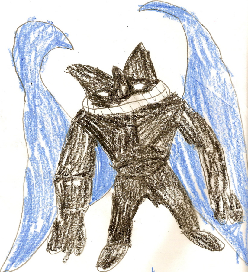 Big Black Bat With Blue Wings by Falconlobo
