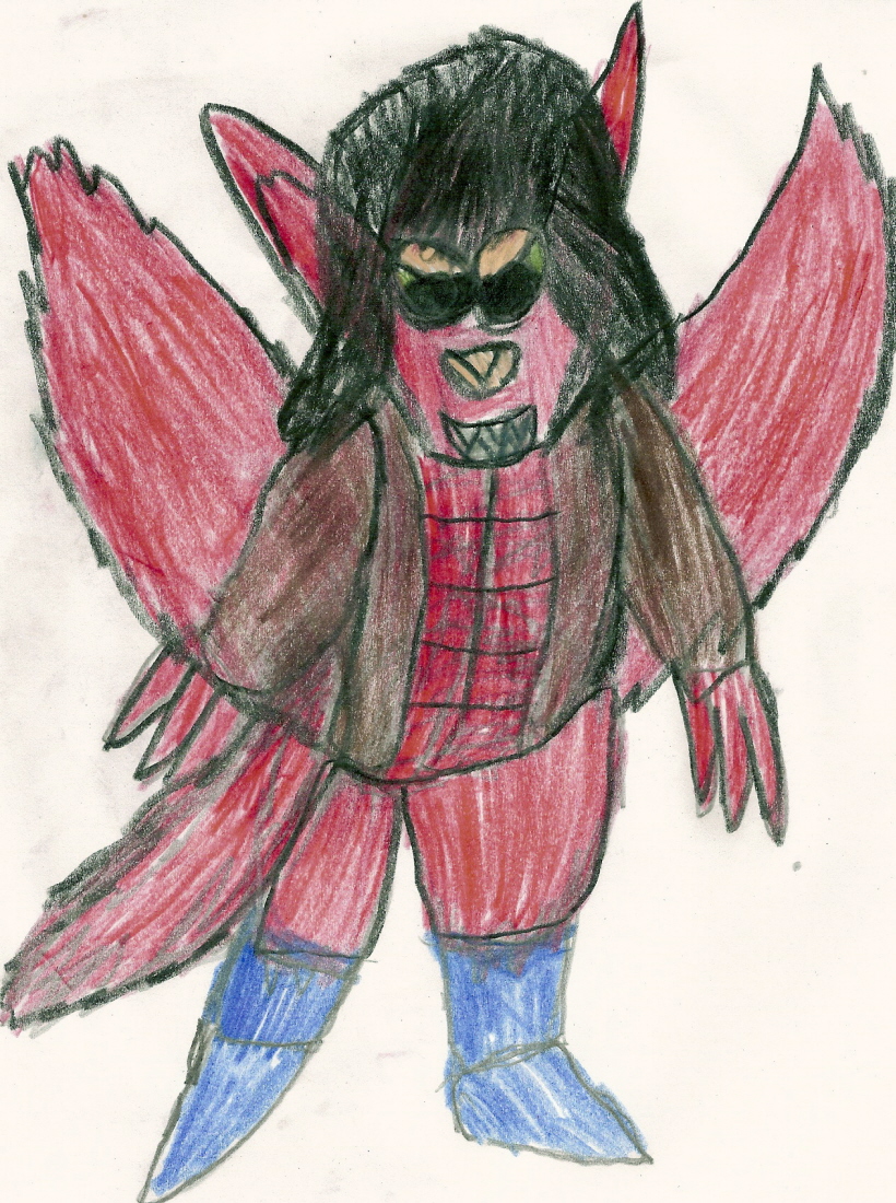 Winged Crimson Wolf by Falconlobo