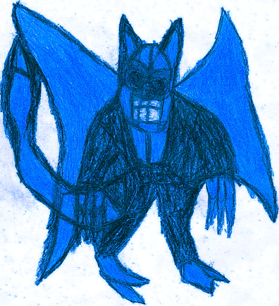 Blue Gargoyle Bat Demon by Falconlobo